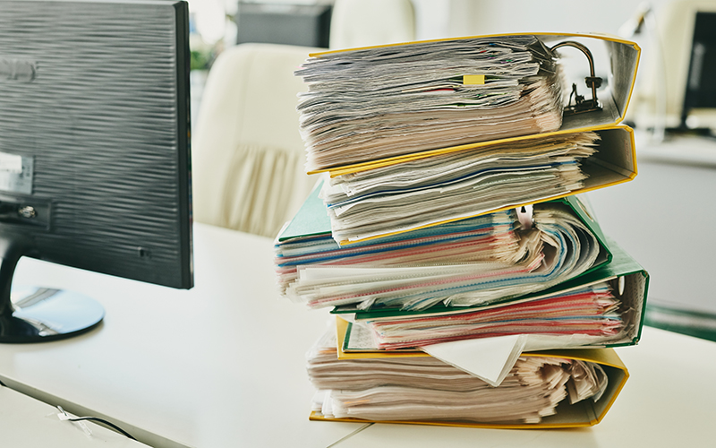 Stack of folders