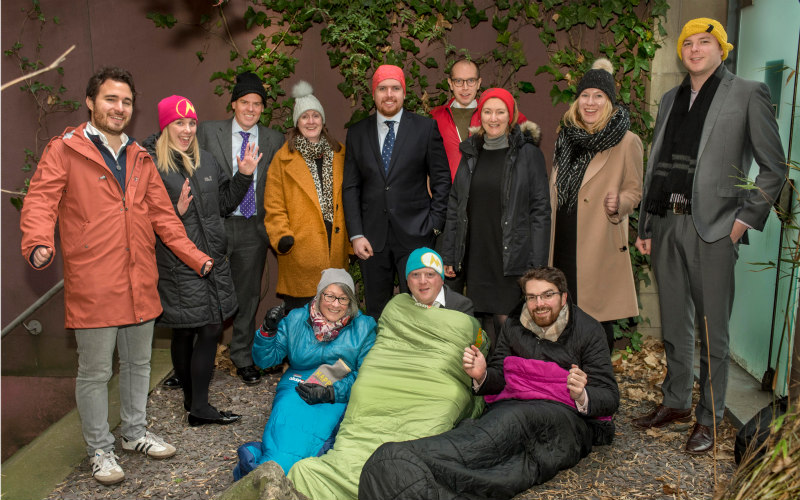 Braving the elements overnight for charity | Sleep in the Park, Thorntons