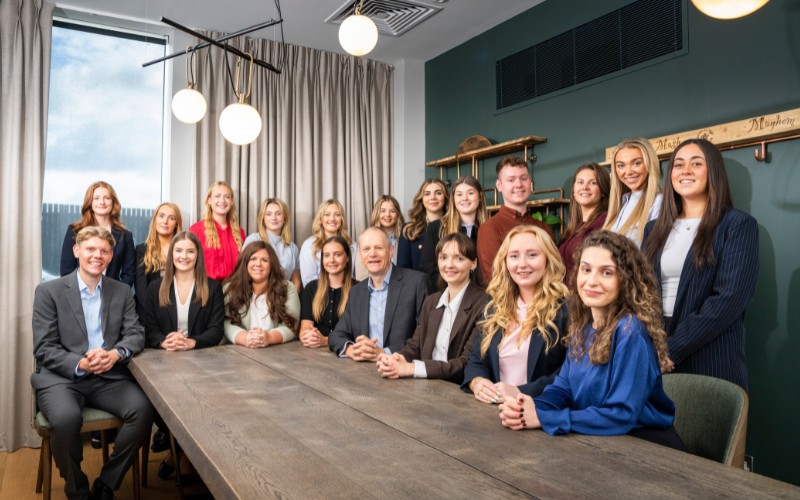 Thorntons' 2025 Trainee Solicitors with Chair, Nick Barclay